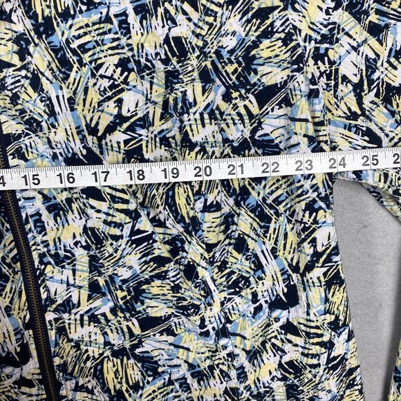 CJ Banks Jacket MultiColor Flower Zip-Up Jacket Blouse Drawstring Collar Size 3X - Picture 8 of 9